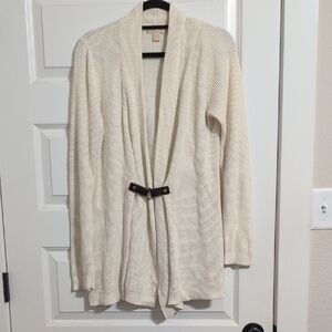 Michael Kors Cream Cardigan with Buckle Detail